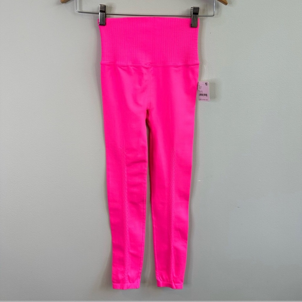 NWT Free People FP Movement Good Karma Tropical Hot Pink leggings